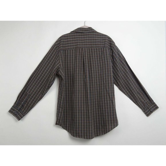 Van Heusen Dress Shirt Button Up Size Large 16 -16 1/2 Brown Plaid Long Sleeve - Picture 6 of 6